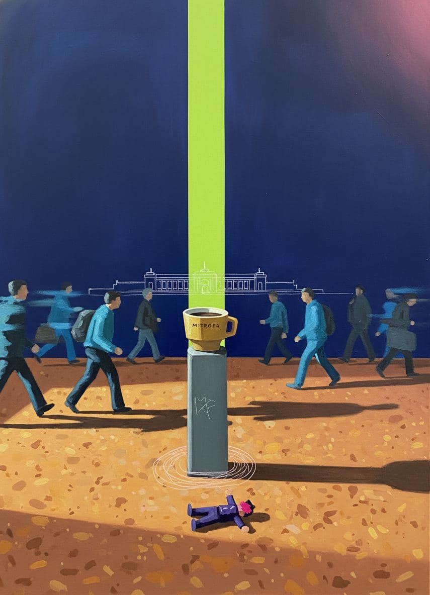 The Conductor on the Terrazzo — abstract work by Stefan Tannhäuser — MODULAR · a one-of-a-kind original