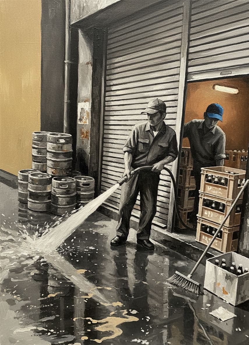 The Driver Hosing Down the Dock — abstract work by Viktor Eklund — MODULAR · a one-of-a-kind original