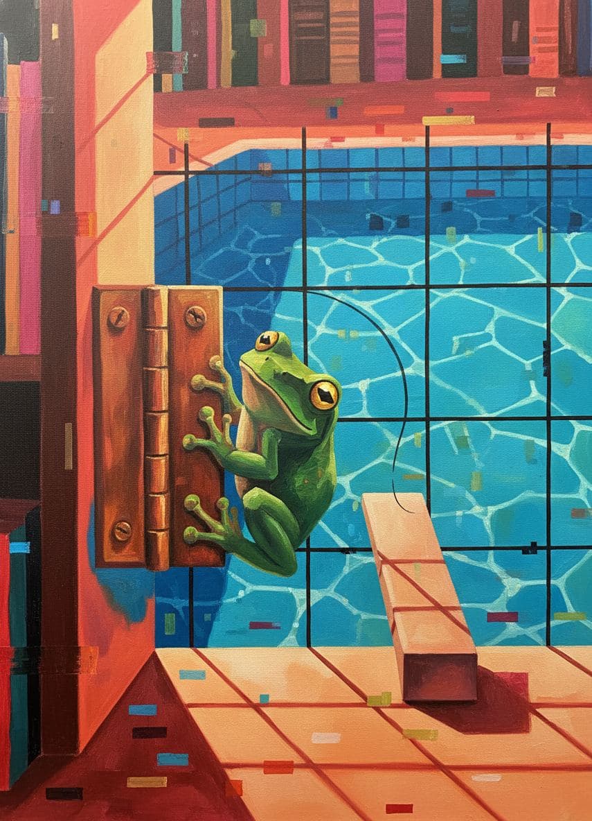 The Emerald Frog's Brass Hinge — abstract work by Viktor Eklund — MODULAR · a one-of-a-kind original
