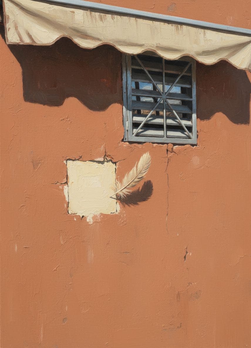 The First Feather of the Season — abstract work by Saskia Vandenberg — MODULAR · a one-of-a-kind original
