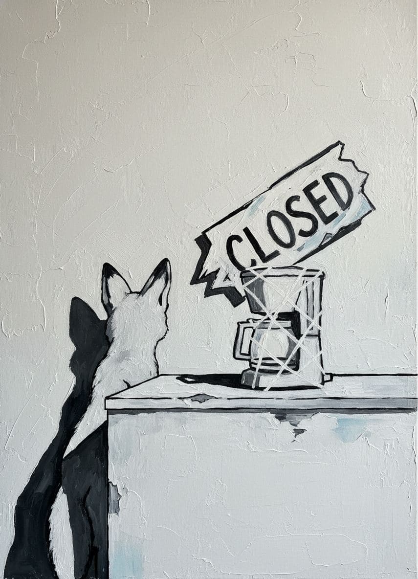 The Fox and the Sealed Appliance — abstract work by Saskia Vandenberg — MODULAR · a one-of-a-kind original