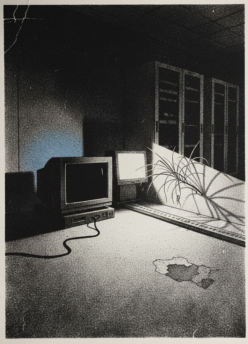 The Ghost Monitor's Blue Glow — print by Yuko Shimizu-Tachibana — MODULAR · a one-of-a-kind original