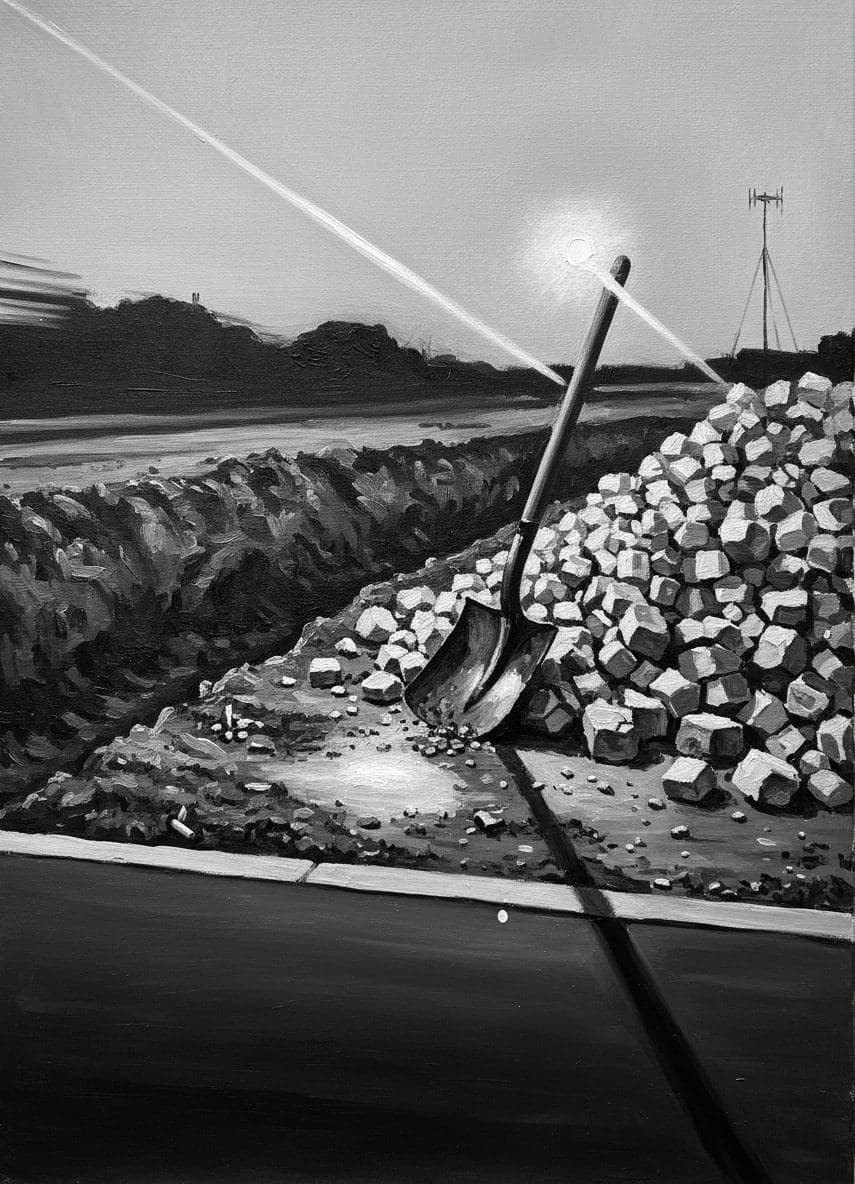 The Glinting Spade and Red Clay — abstract work by Viktor Eklund — MODULAR · a one-of-a-kind original