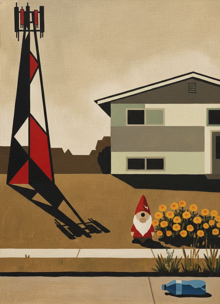 The Gnome Guards the Marigolds — abstract work by Viktor Eklund — MODULAR · a one-of-a-kind original
