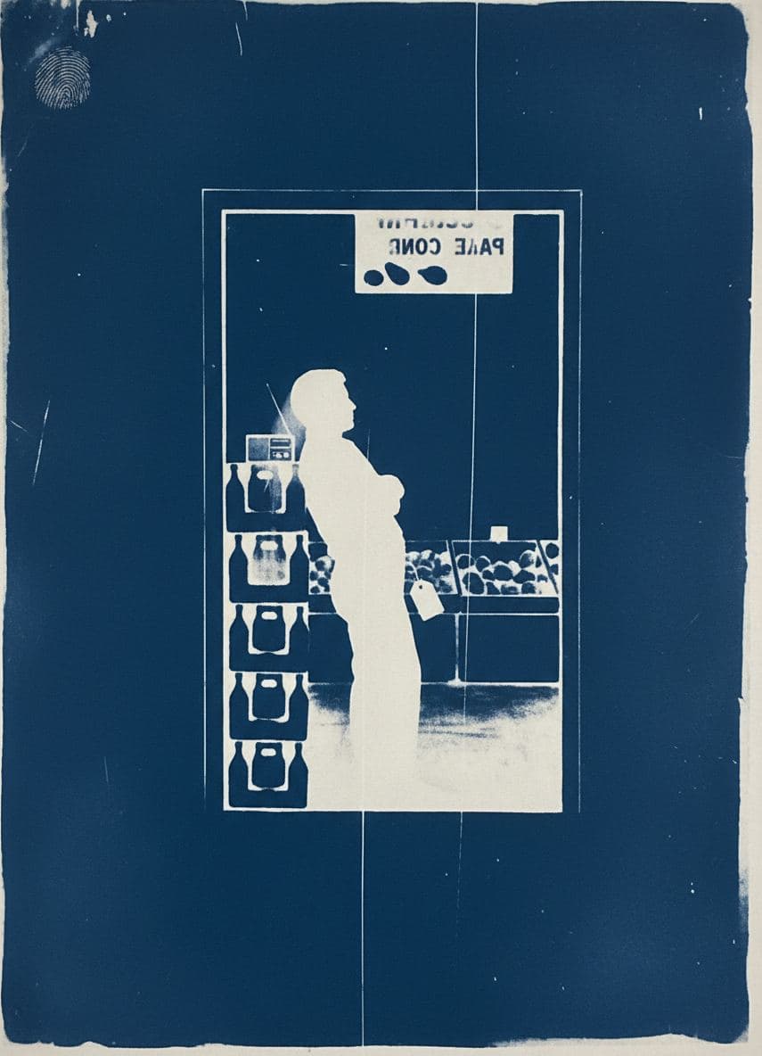 The Grocery Employee's Blue Light — abstract work by Stefan Tannhäuser — MODULAR · a one-of-a-kind original
