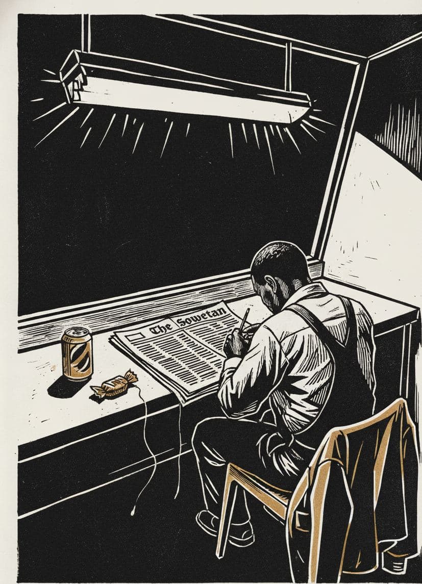 The Guard Opening The Sowetan — print by Hilda Prosser — MODULAR · a one-of-a-kind original