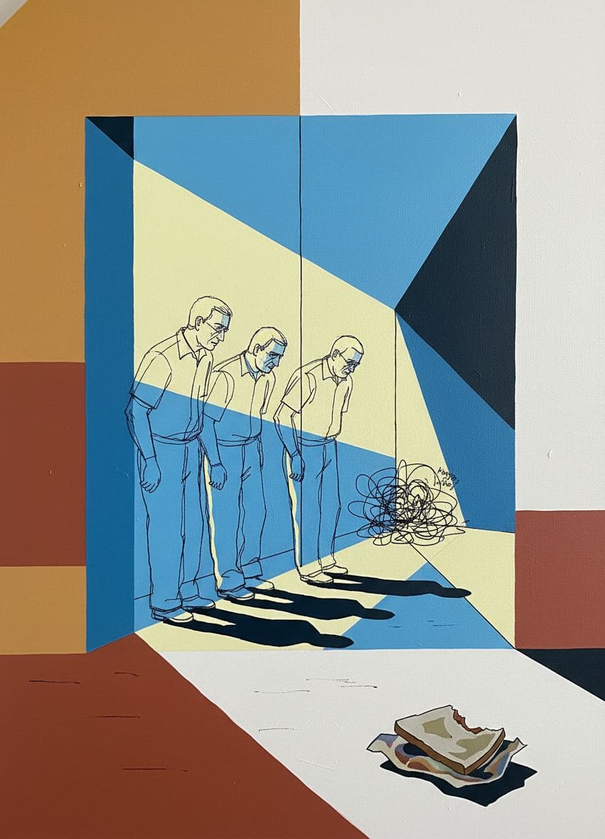 The Janitors Observing the Tunnel — abstract work by Stefan Tannhäuser — MODULAR · a one-of-a-kind original