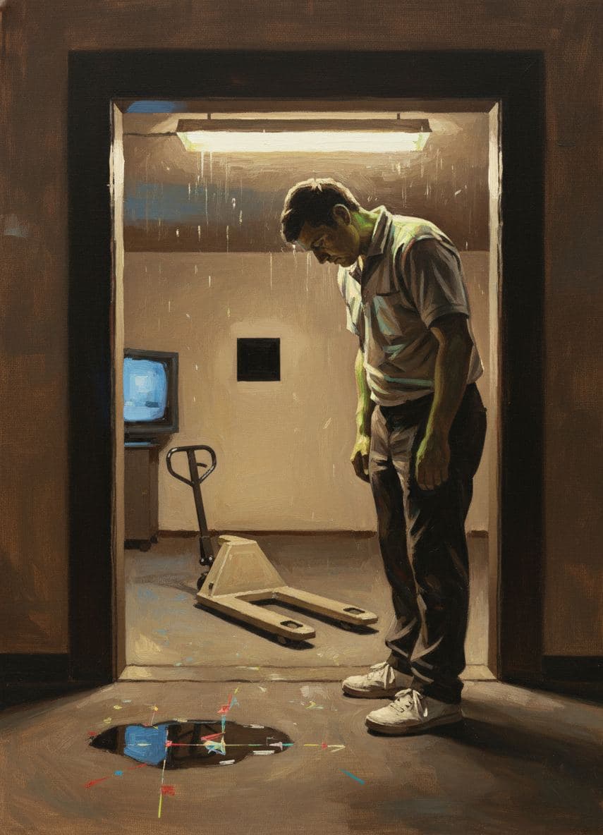 The Loader Leans Against the Wall — abstract work by Viktor Eklund — MODULAR · a one-of-a-kind original