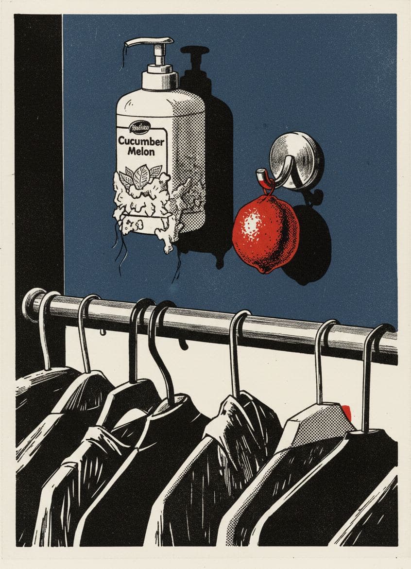 The Obstructed Soap Dispenser — print by Hilda Prosser — MODULAR · a one-of-a-kind original