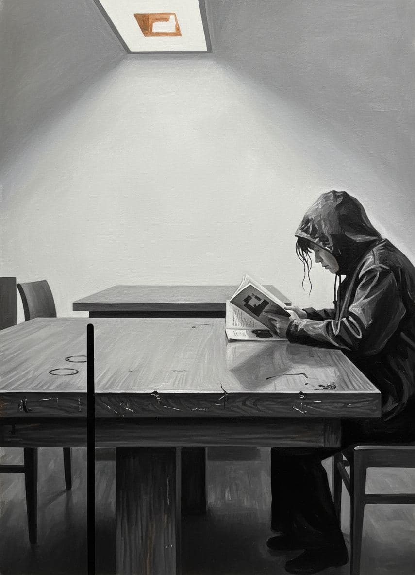 The Overlooked Library Figure — abstract work by Saskia Vandenberg — MODULAR · a one-of-a-kind original
