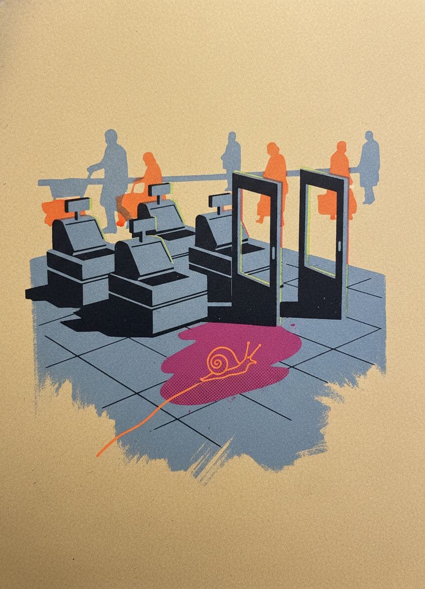 The Snail and the Melting Ice Cream — print by Anya Pietrowski — MODULAR · a one-of-a-kind original