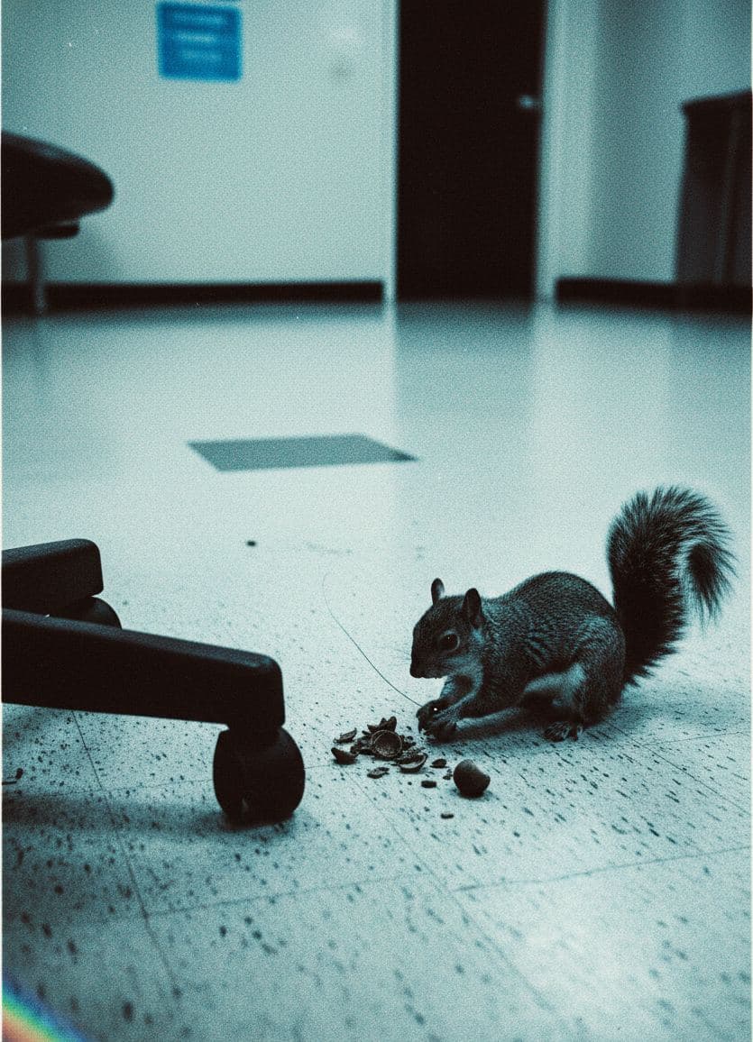 The Squirrel and the Emergency Exit — print by Anya Pietrowski — MODULAR · a one-of-a-kind original