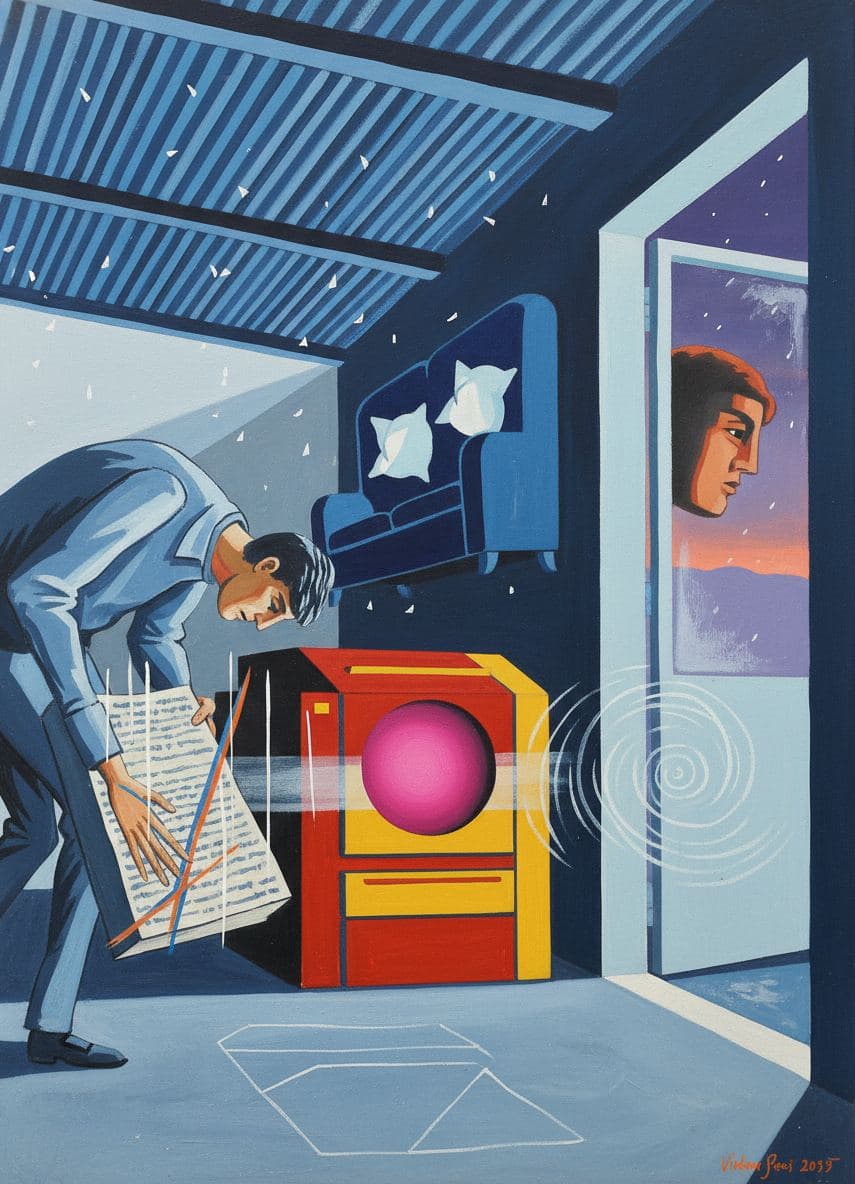 The Student and the Hailstorm — abstract work by Viktor Eklund — MODULAR · a one-of-a-kind original
