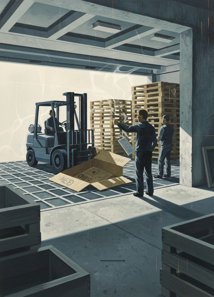 The Supervisor Checks the Manifest — abstract work by Viktor Eklund — MODULAR · a one-of-a-kind original
