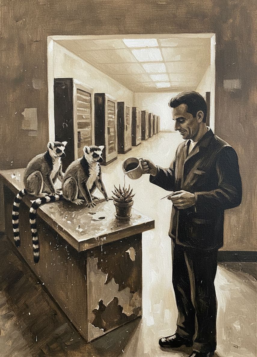 The Technician Waters the Succulent — abstract work by Saskia Vandenberg — MODULAR · a one-of-a-kind original