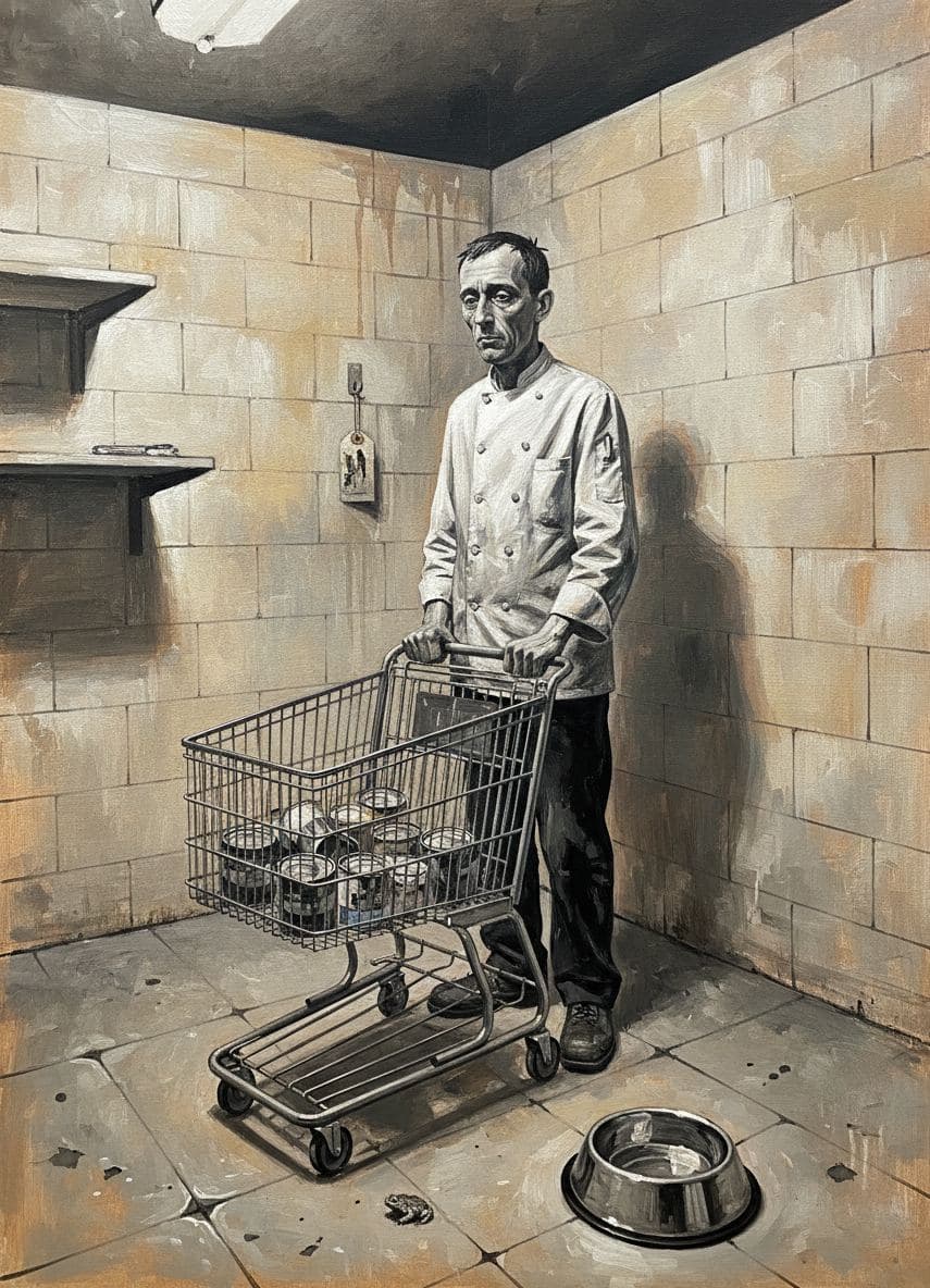 The Tired Chef and His Amphibian — abstract work by Viktor Eklund — MODULAR · a one-of-a-kind original