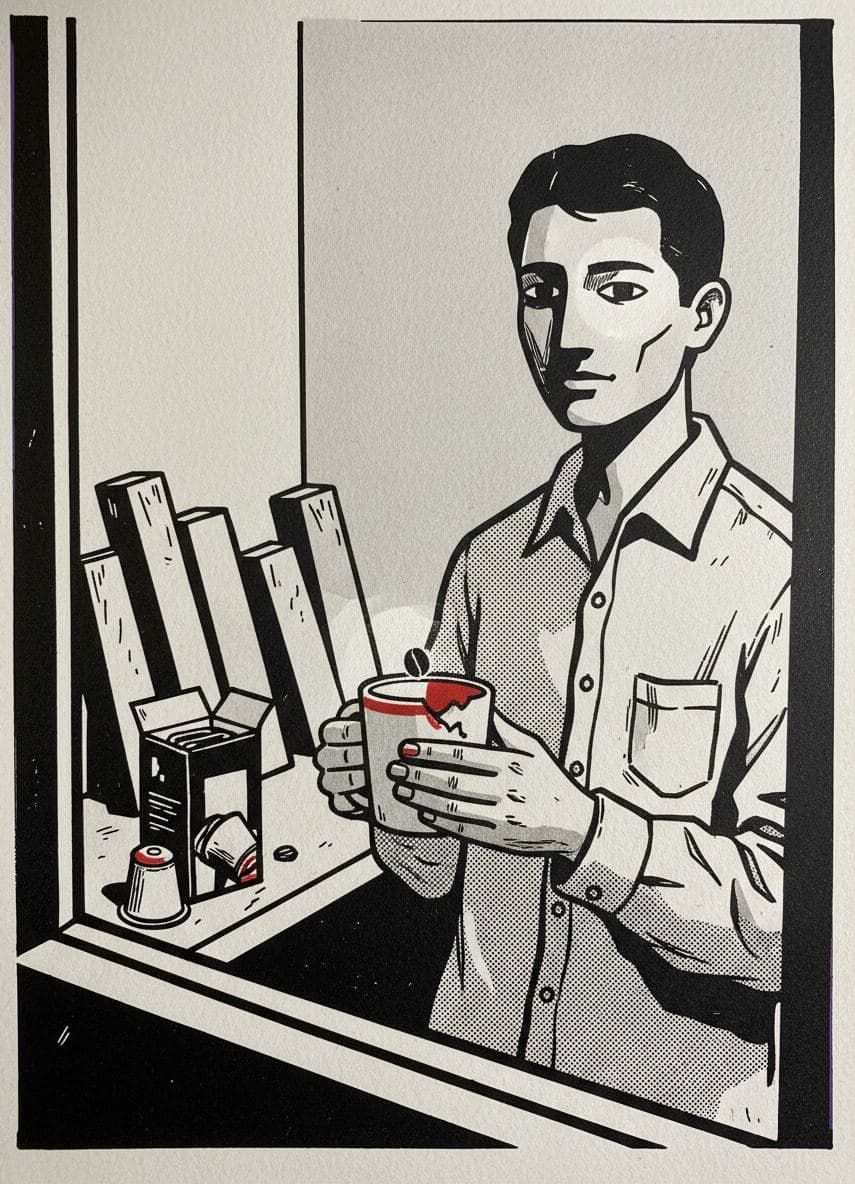 The Tired Student's Break Room Corner — print by Yuko Shimizu-Tachibana — MODULAR · a one-of-a-kind original