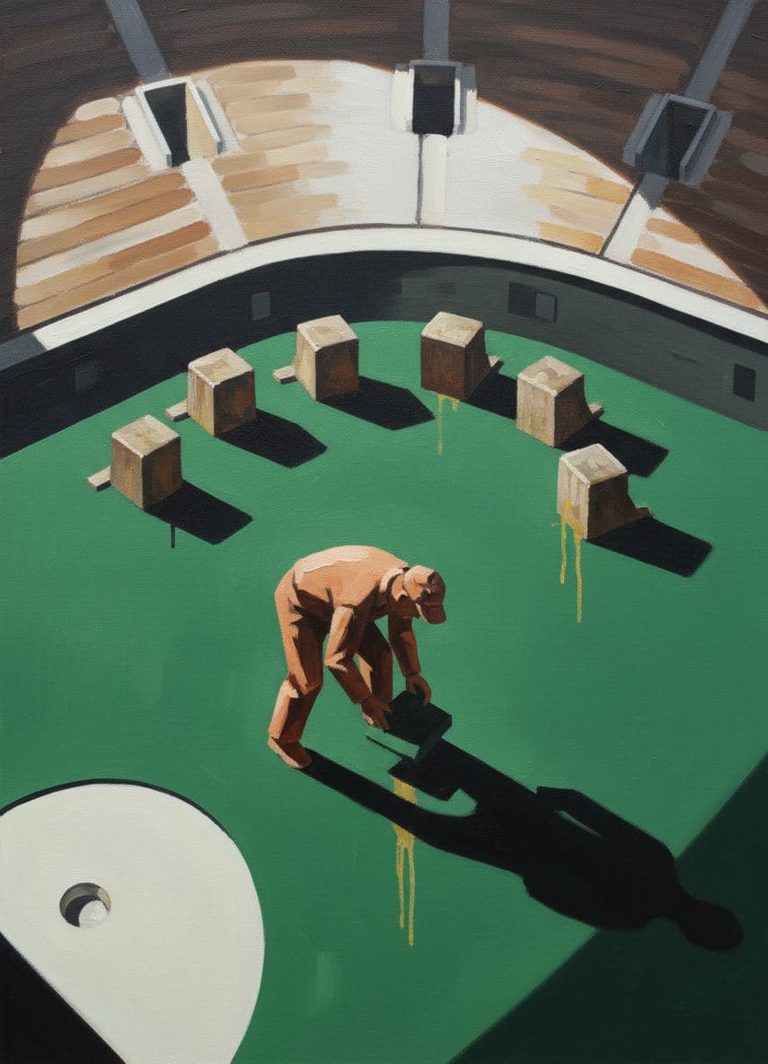 The Tired Yellow Starting Blocks — abstract work by Viktor Eklund — MODULAR · a one-of-a-kind original