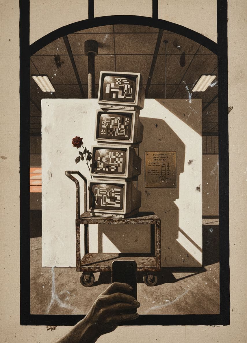 The Trolley Reaches the Corner — abstract work by Viktor Eklund — MODULAR · a one-of-a-kind original