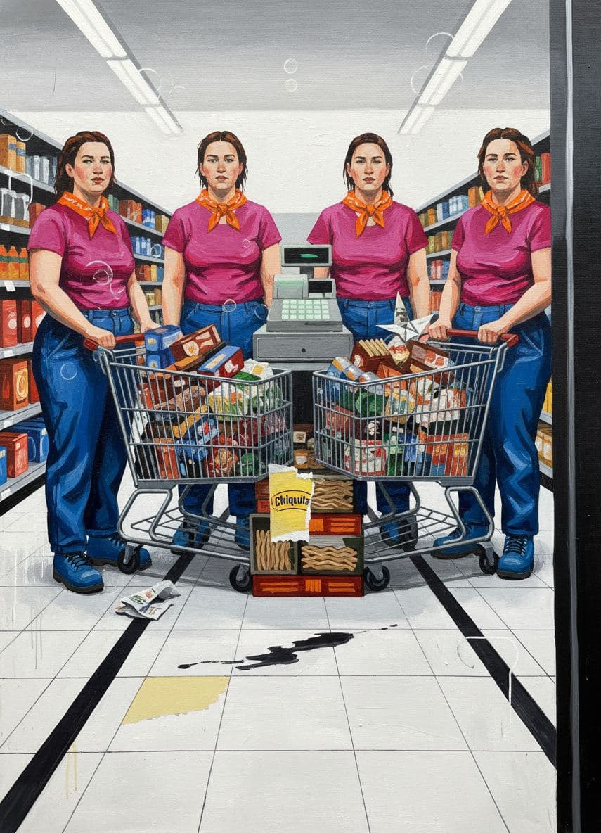 The Women Barricade the Aisle — abstract work by Viktor Eklund — MODULAR · a one-of-a-kind original