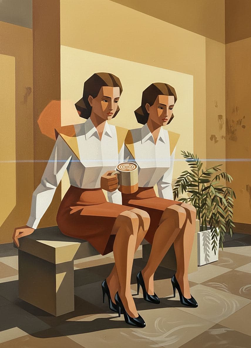 The Women Consider Their Coffee — abstract work by Viktor Eklund — MODULAR · a one-of-a-kind original