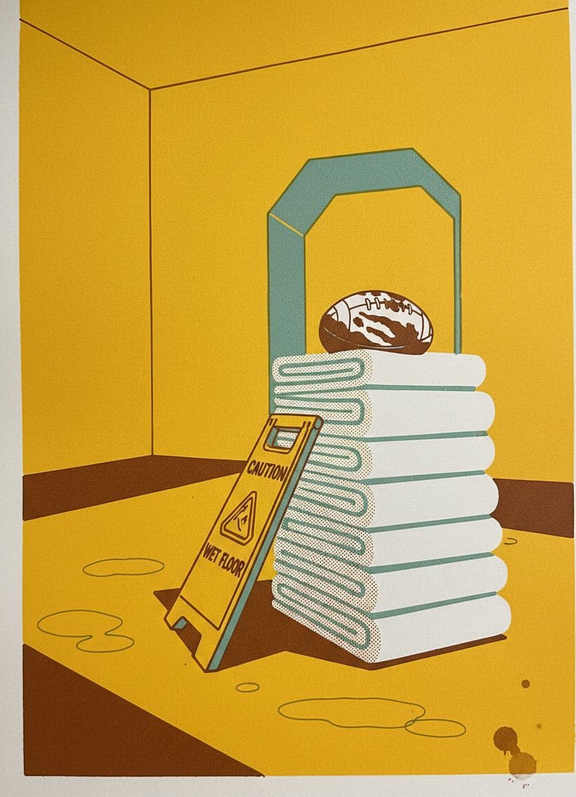 The Yellow Sign and a Deflated Ball — print by Anya Pietrowski — MODULAR · a one-of-a-kind original