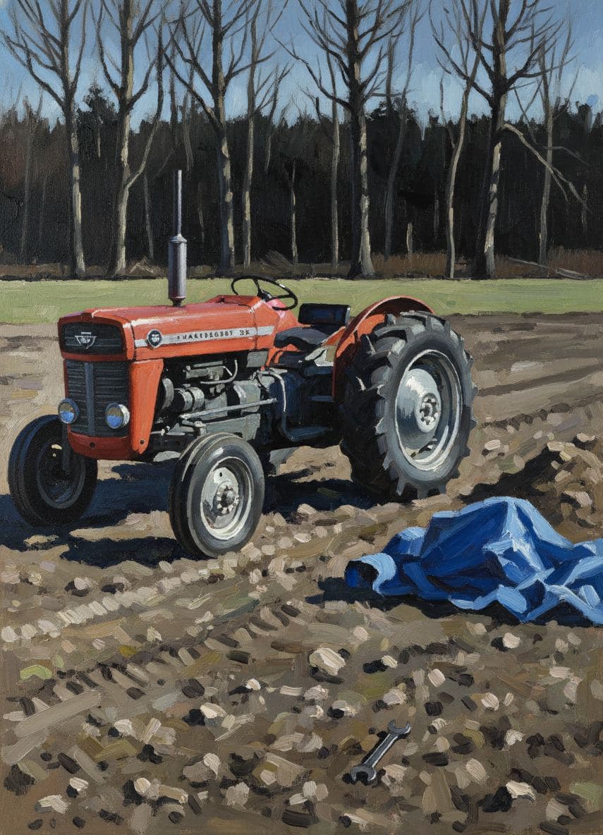 Tractor Tire in the Soft Earth — abstract work by Viktor Eklund — MODULAR · a one-of-a-kind original