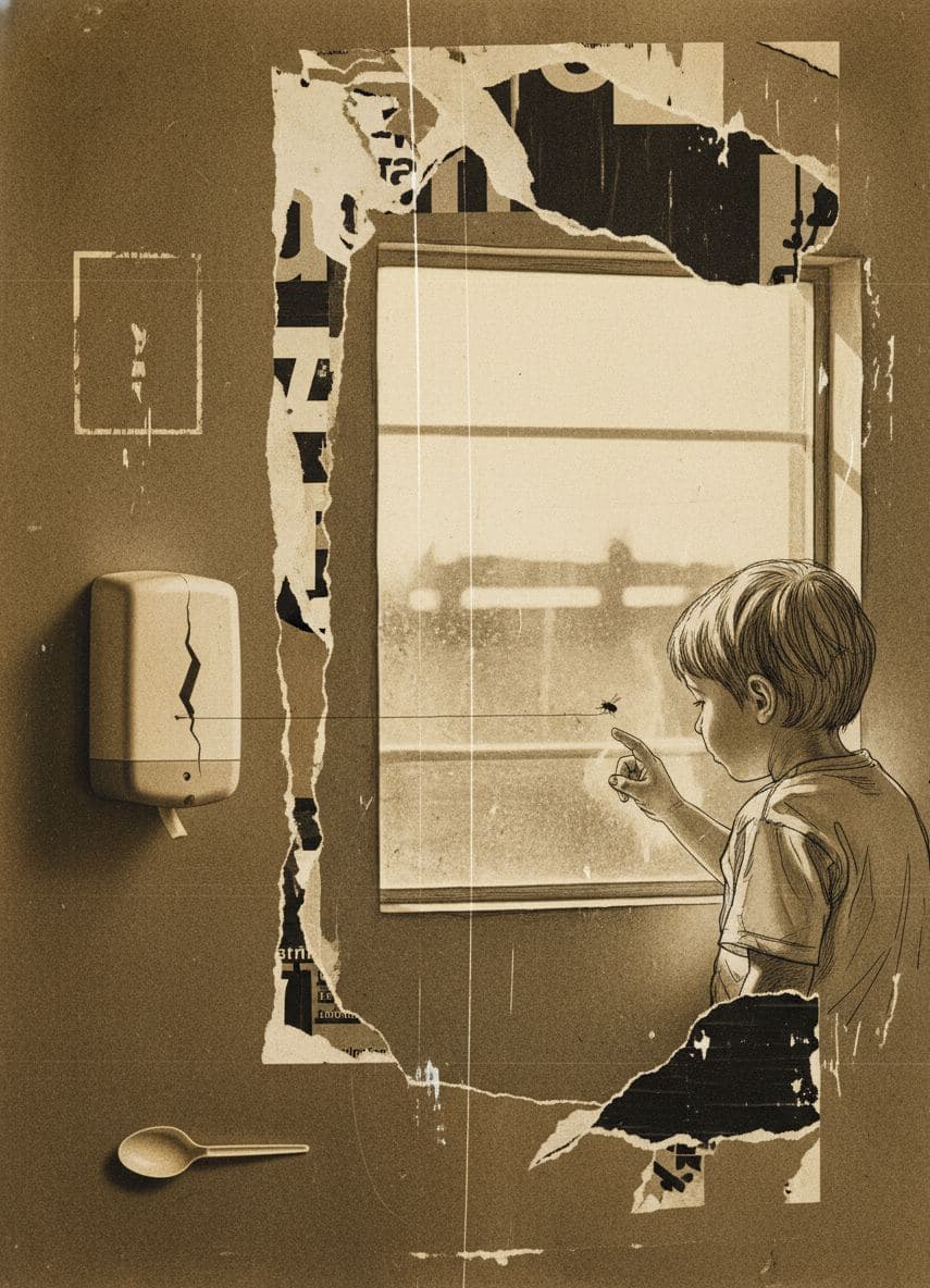 Untitled (Airport Gate, Afternoon) — collage by Irmela Bechmann — MODULAR · a one-of-a-kind original