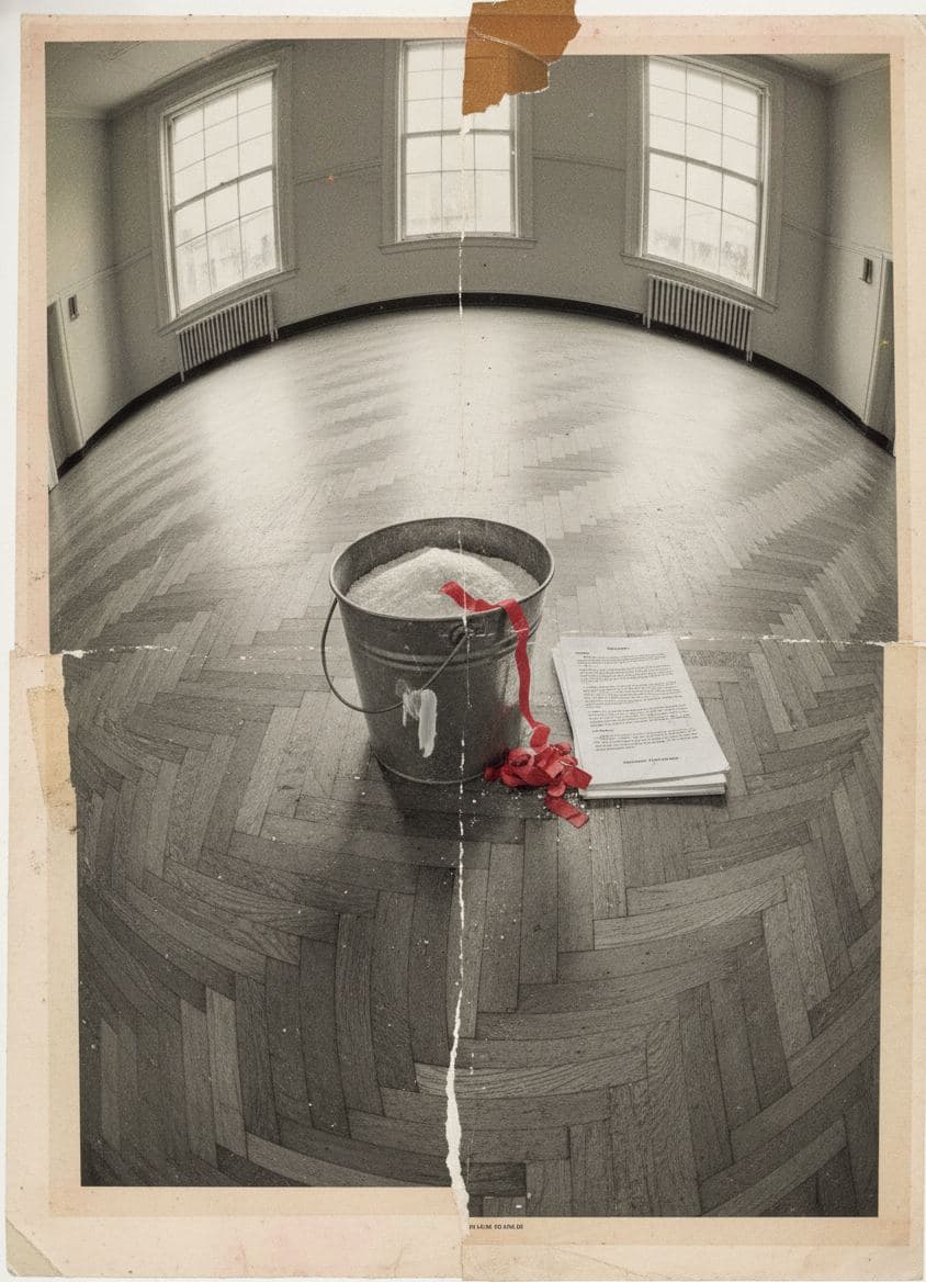 Untitled (Assembly Hall, Parquet) — collage by Irmela Bechmann — MODULAR · a one-of-a-kind original
