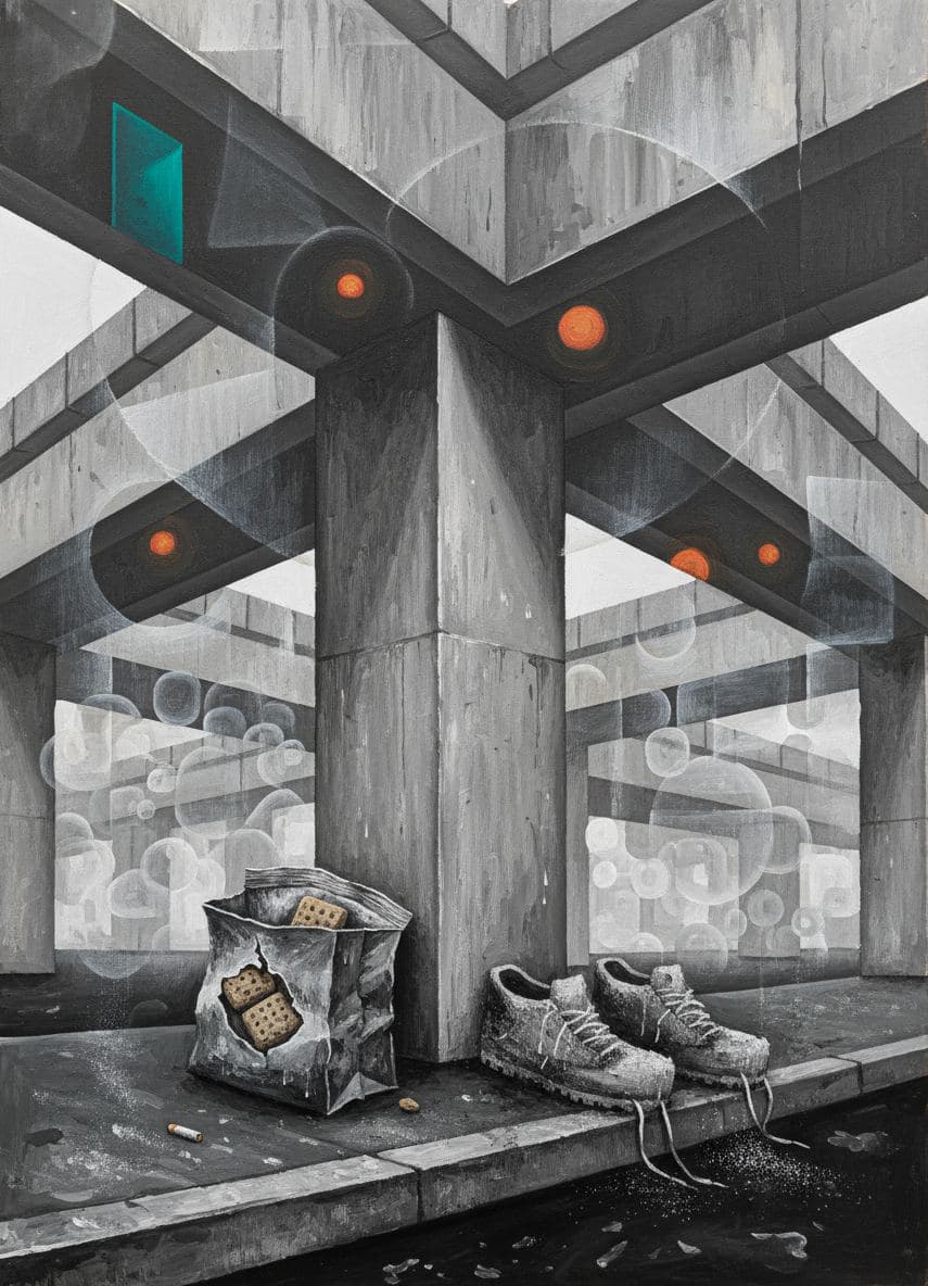 Untitled (Beneath the Overpass) — abstract work by Viktor Eklund — MODULAR · a one-of-a-kind original