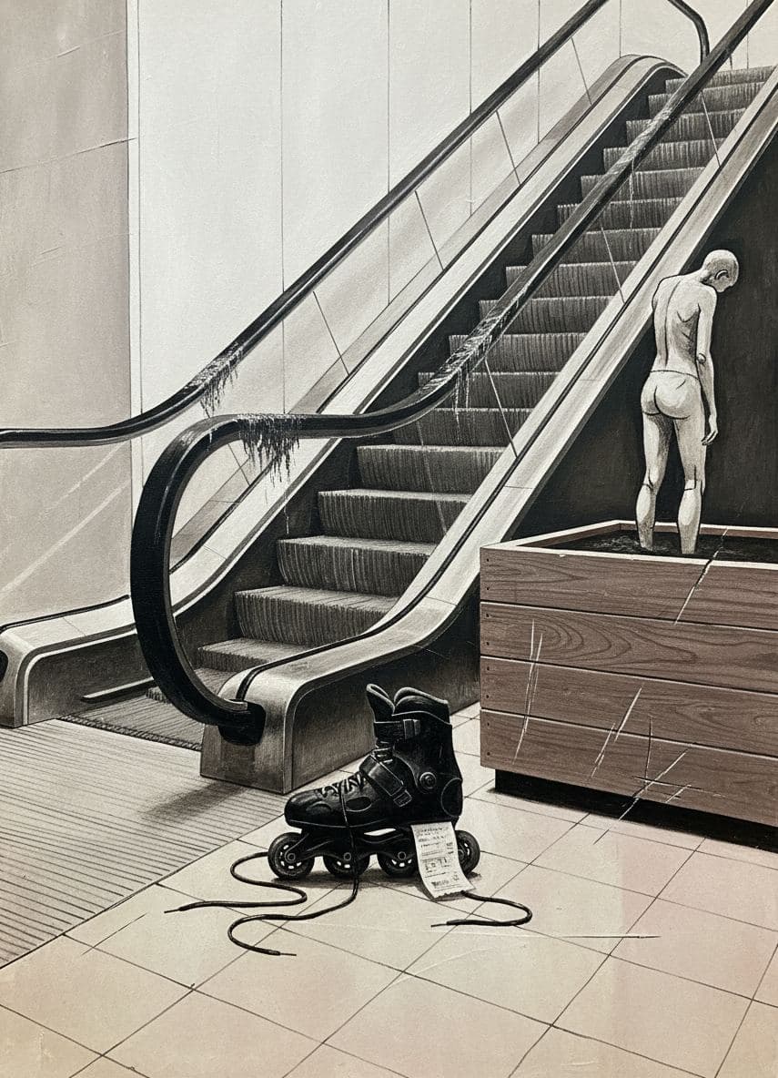 Untitled (Community Center Escalator) — abstract work by Viktor Eklund — MODULAR · a one-of-a-kind original