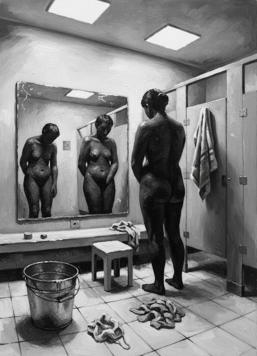 Untitled (Municipal Changing Room) — abstract work by Saskia Vandenberg — MODULAR · a one-of-a-kind original
