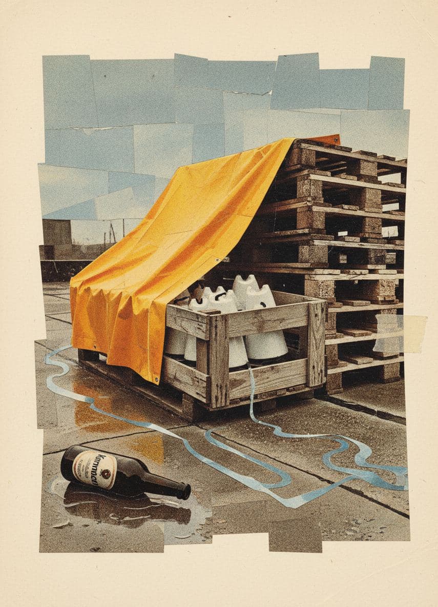 Untitled (Niehl Industrial Port) — collage by Irmela Bechmann — MODULAR · a one-of-a-kind original