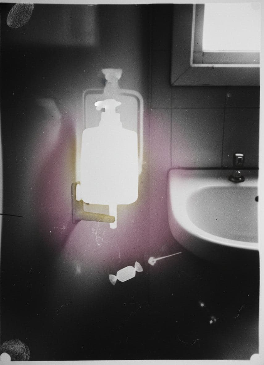 Untitled (Public Restroom, February) — abstract work by Stefan Tannhäuser — MODULAR · a one-of-a-kind original