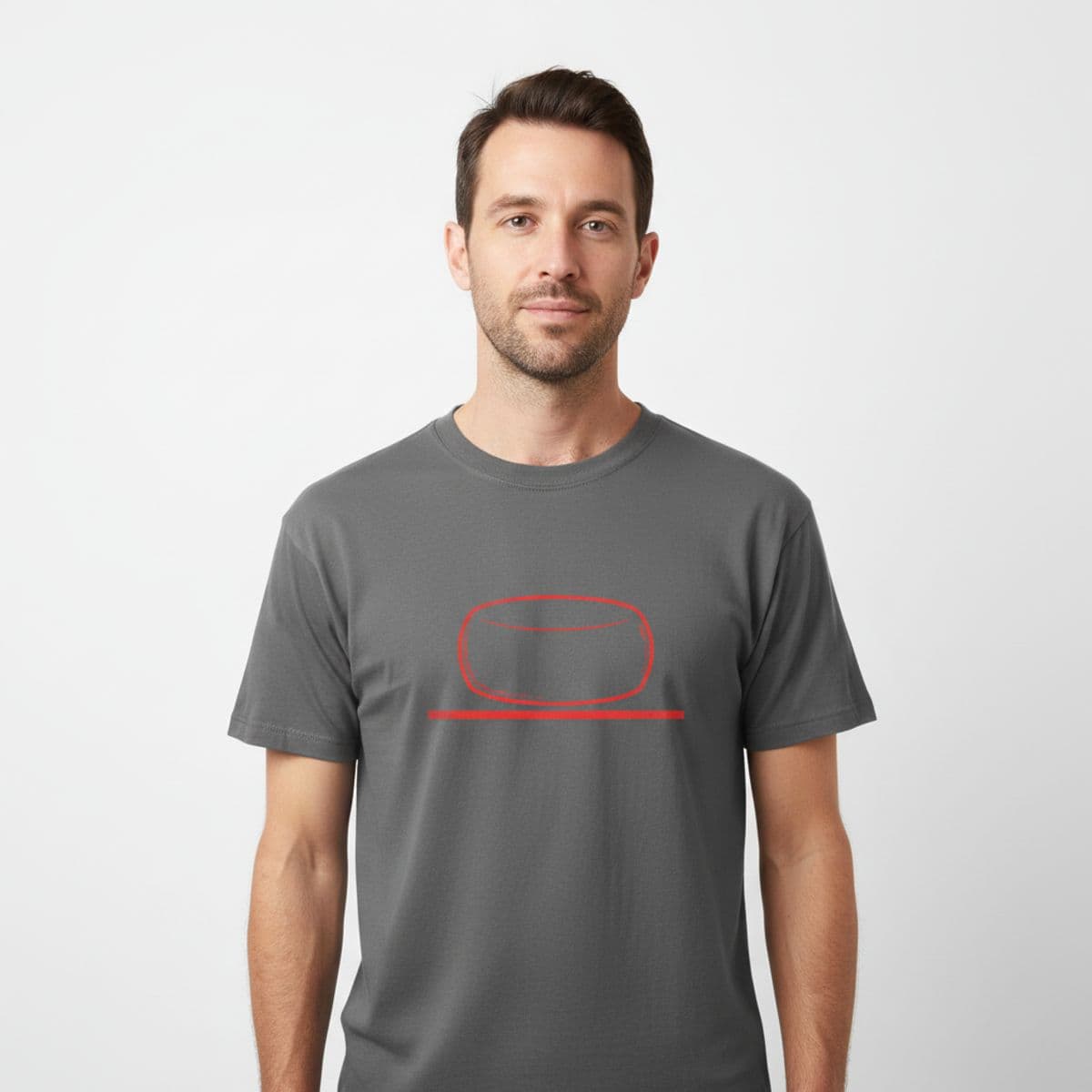 Artisanal Cheese Workspace with a Glowing Door printed on a t-shirt, worn