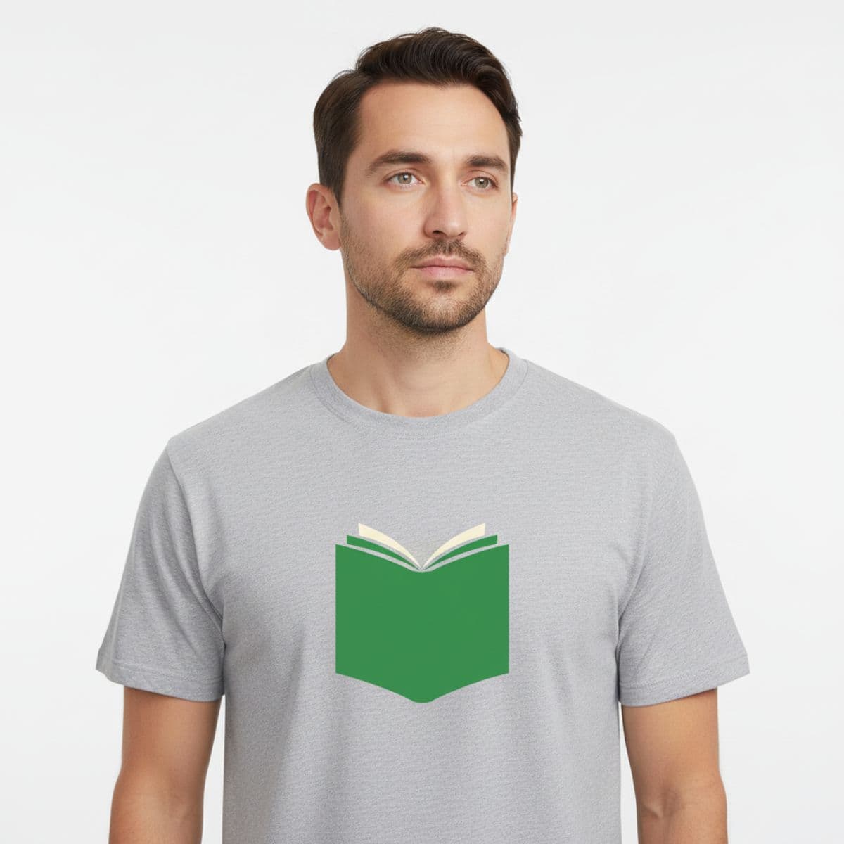 Bodega Window with a Splashing Bus printed on a t-shirt, worn