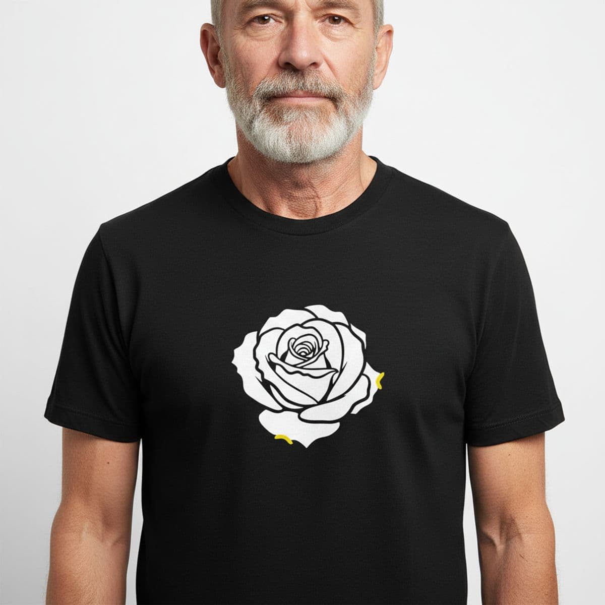 Operating Room with a Single Bloom printed on a t-shirt, worn