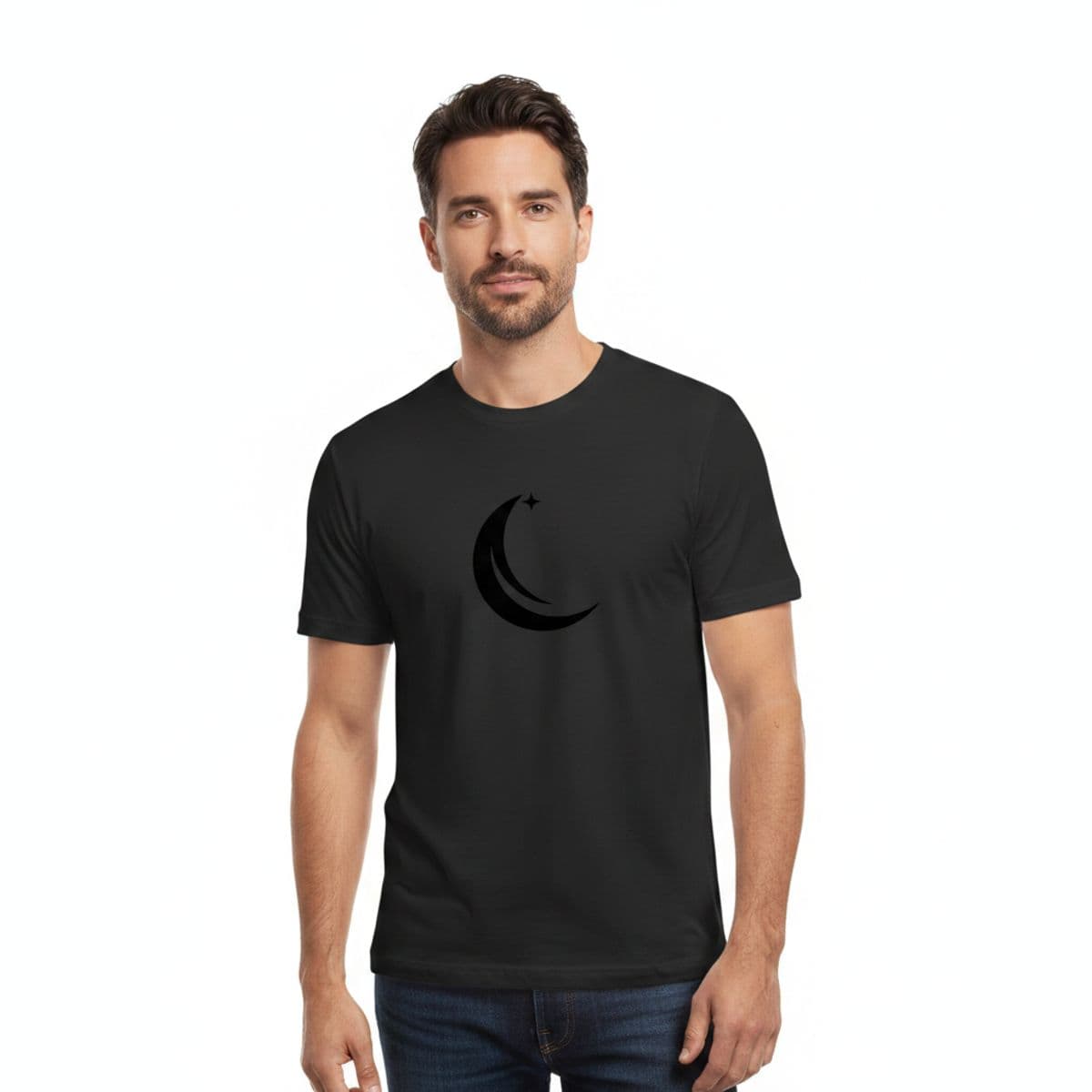The Curious Gecko and the Earring printed on a t-shirt, worn