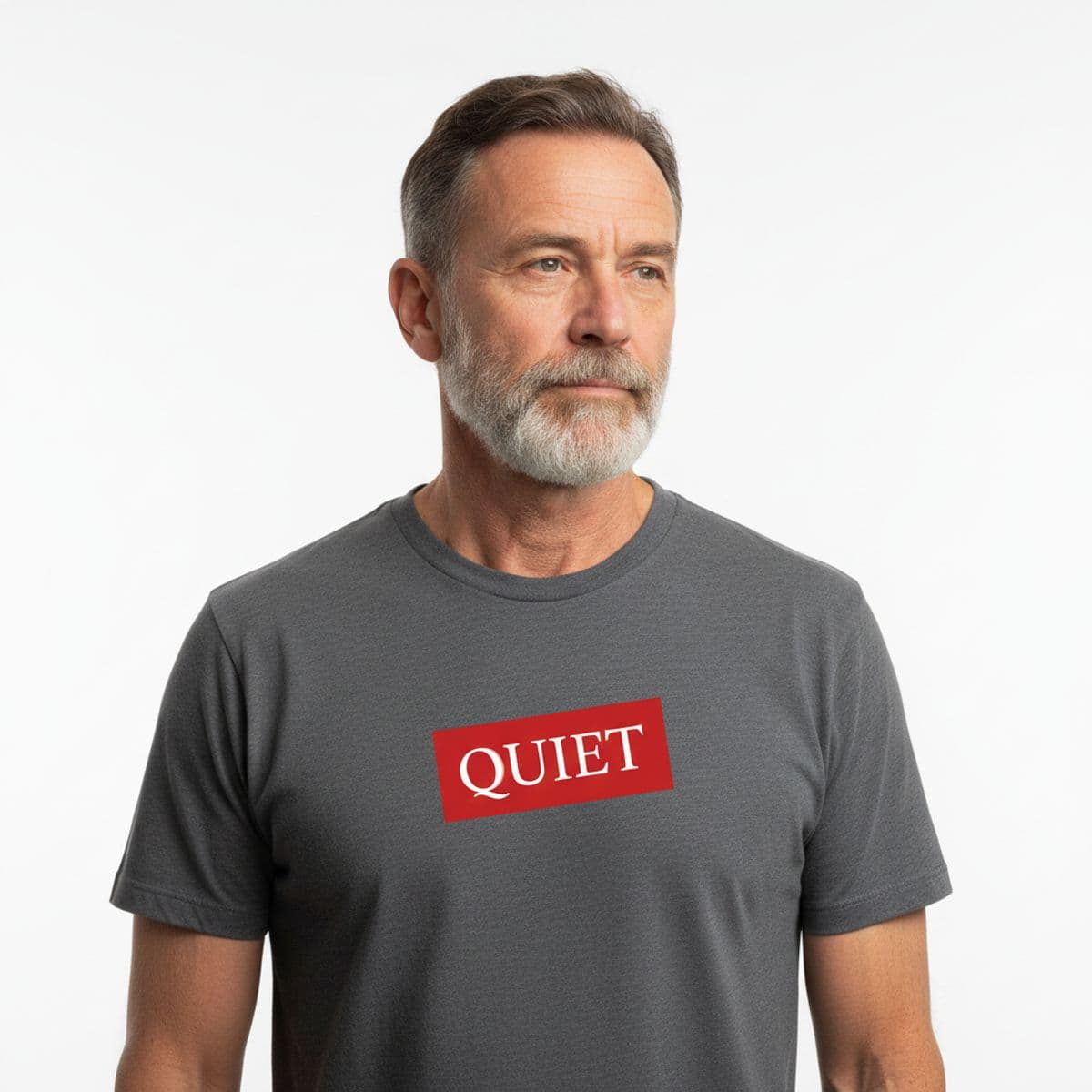 The Gallery Gets Its First Visitor printed on a t-shirt, worn