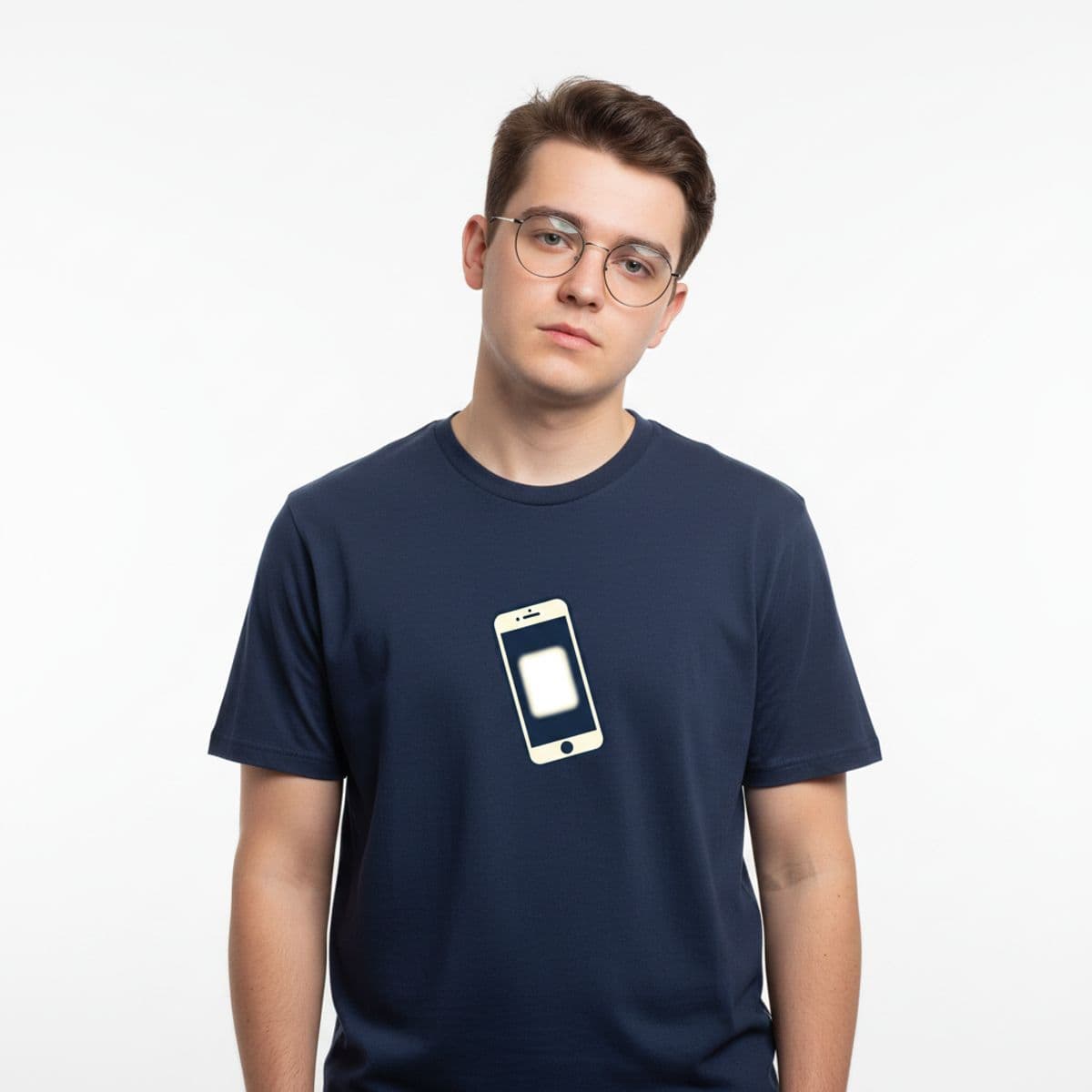 Trying to Find Something to Care About printed on a t-shirt, worn